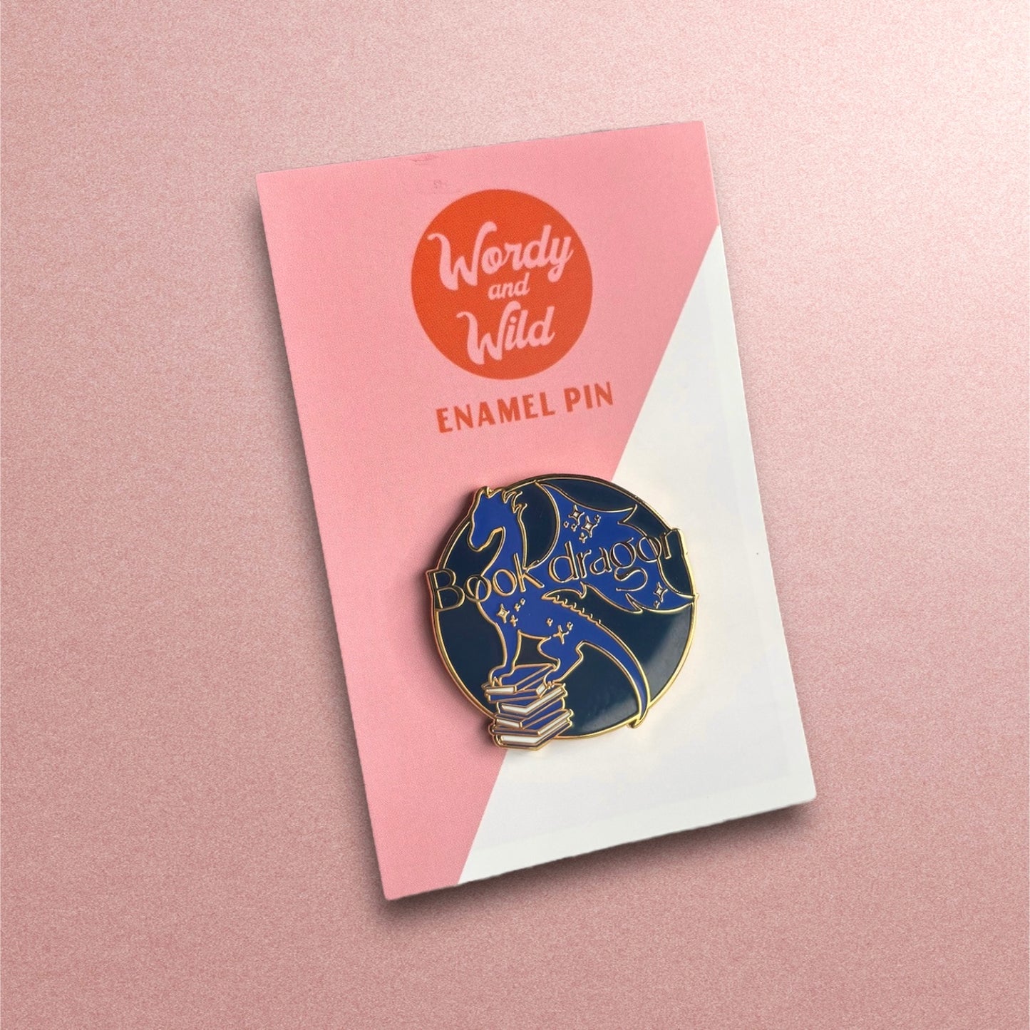 Gold book enamel pin