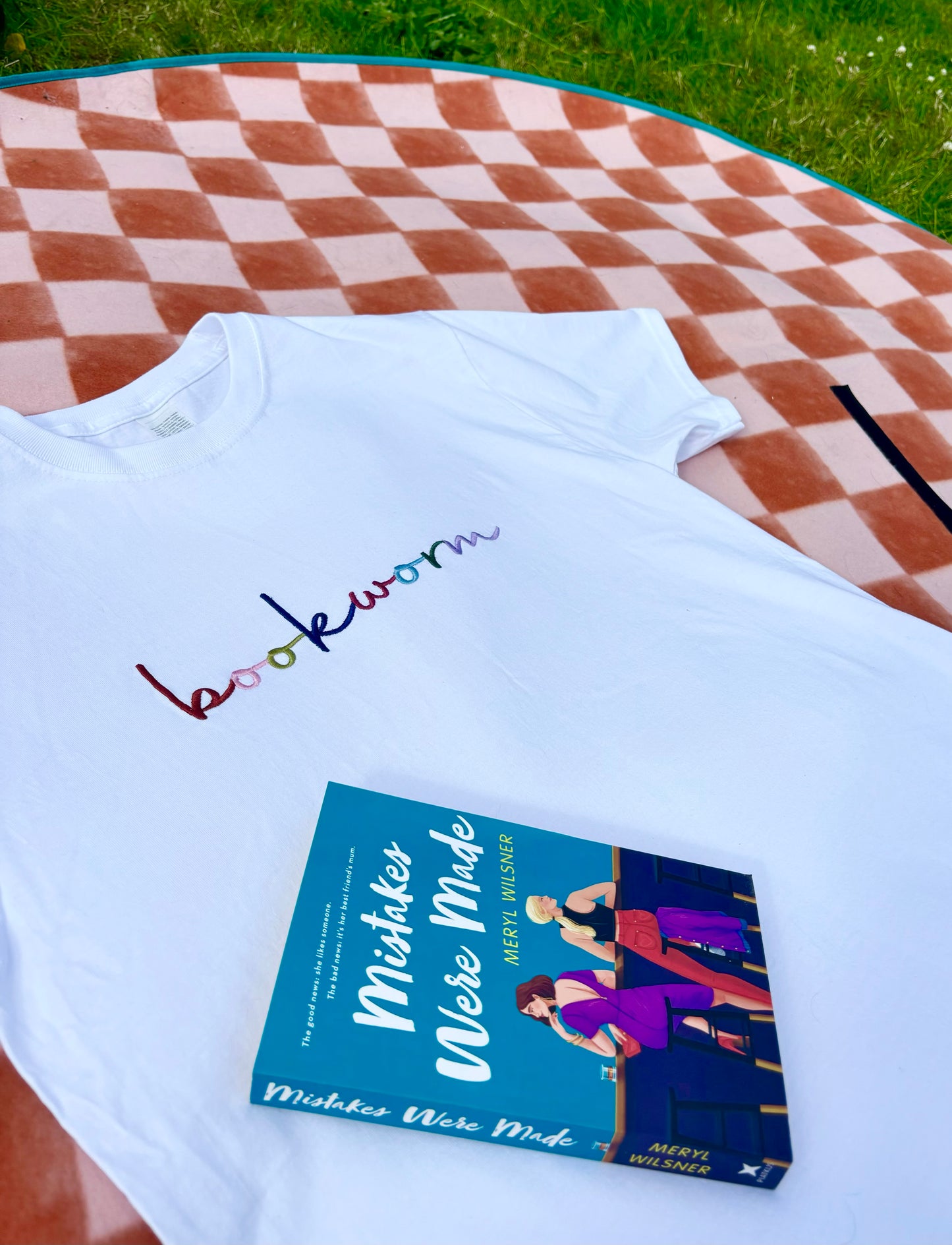 Embroidered Bookworm Oversized T-Shirt | Bookish Tee | Gift for Book Lover