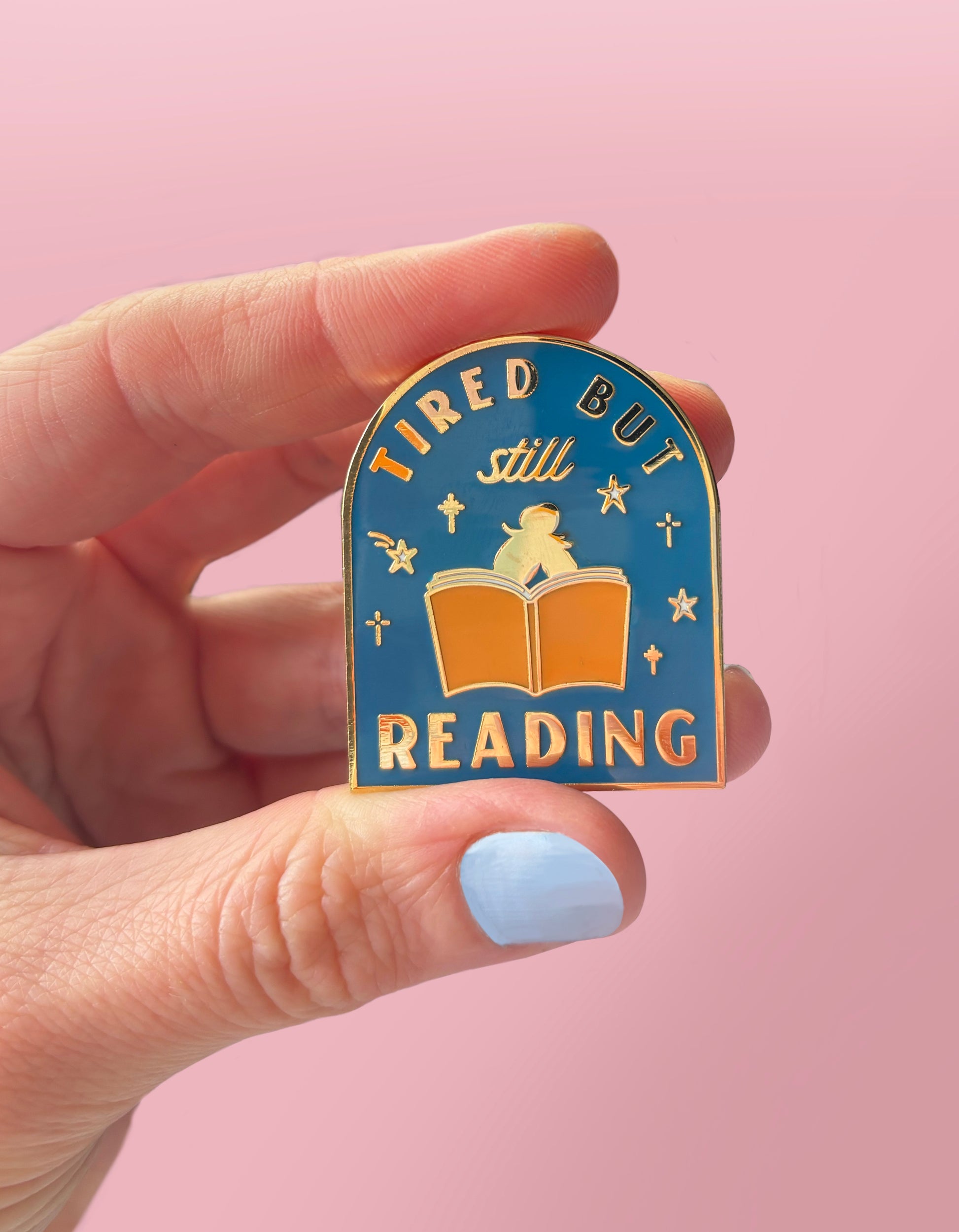 Bookish enamel pin