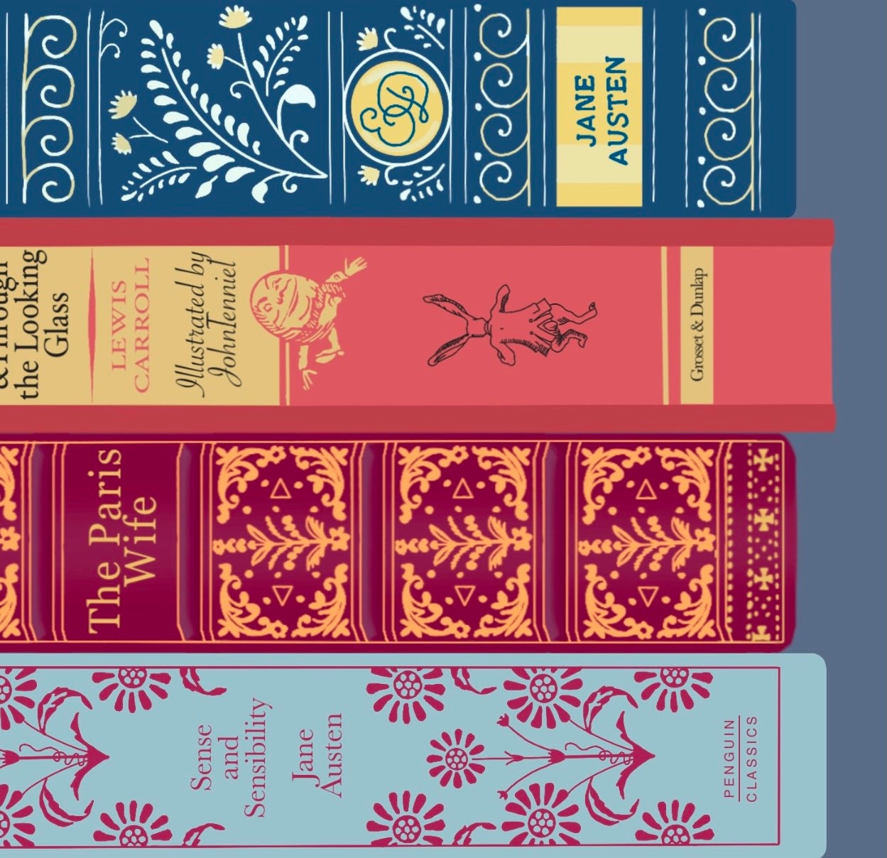 Book Stack Print | Book Wall Art | Bookworm Present | Gifts for Book Lover | Reading Print | Bookish Gift