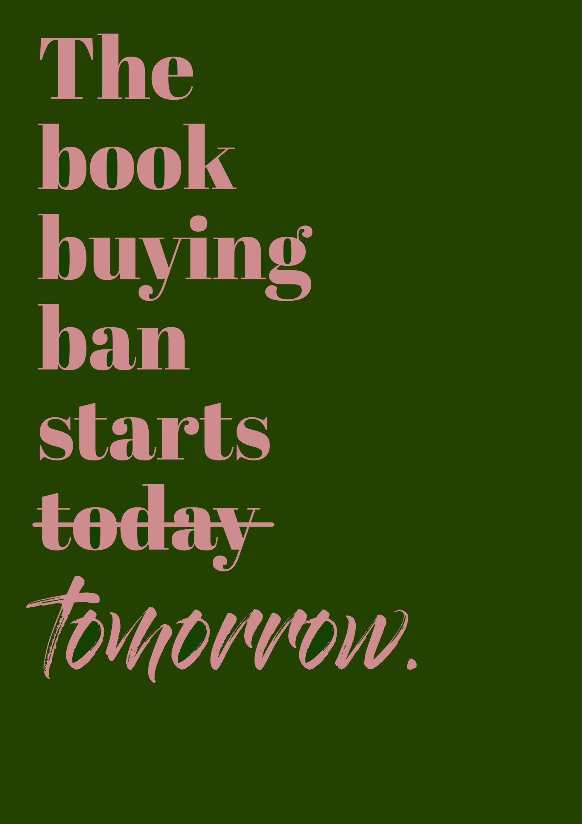 Art print with bookish quote
