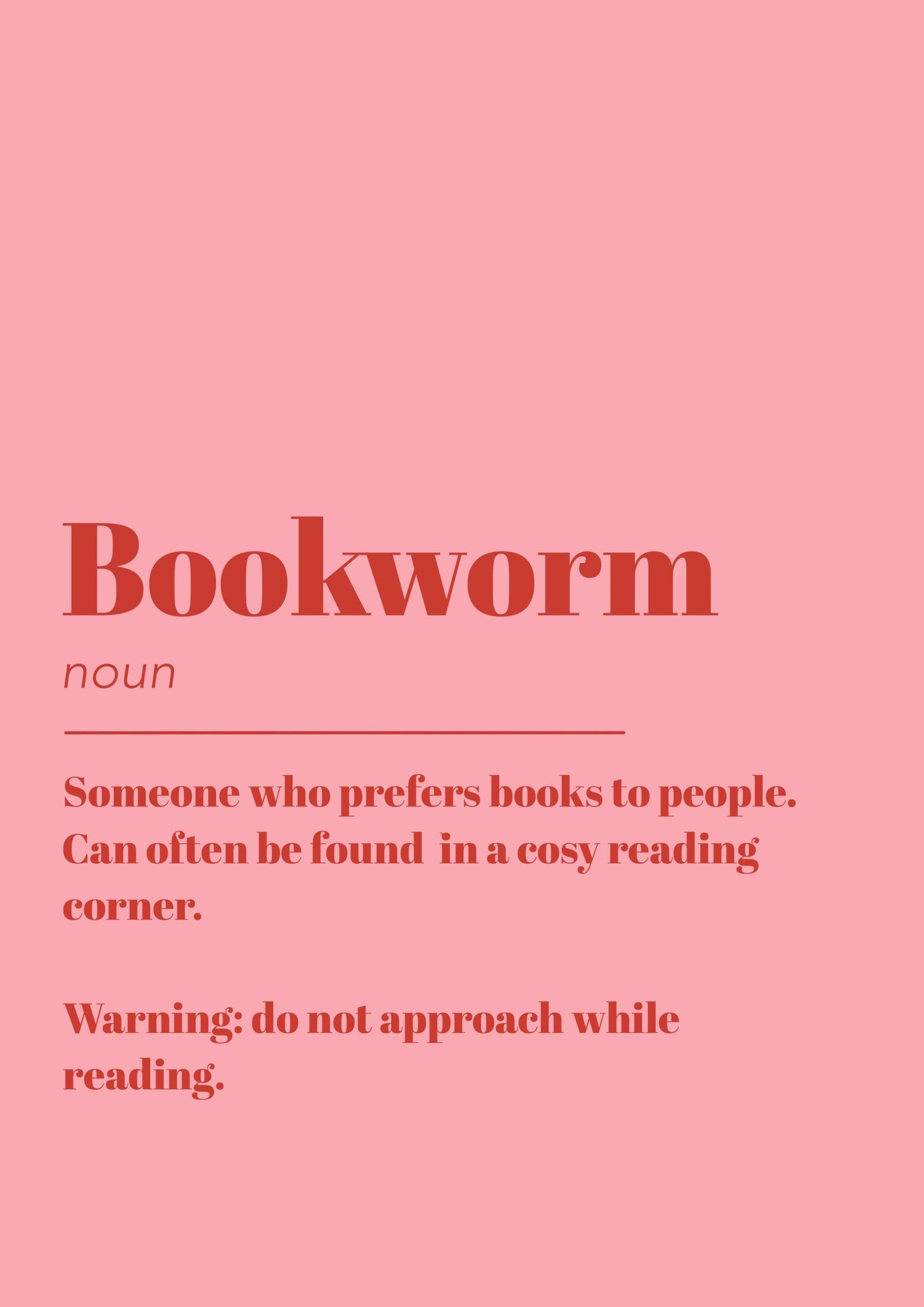 Bookworm Definition Print | Gift for Book Lover | Book Print | Bookish Gifts | Gift for Her | Office Print