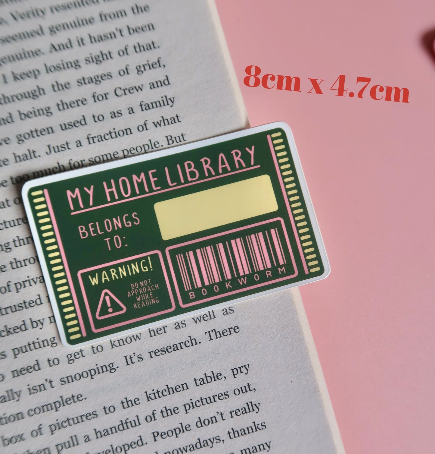 My Home Library Card Sticker | Vinyl Matte Sticker | Book Themed Sticker | Bookish Kindle Stickers