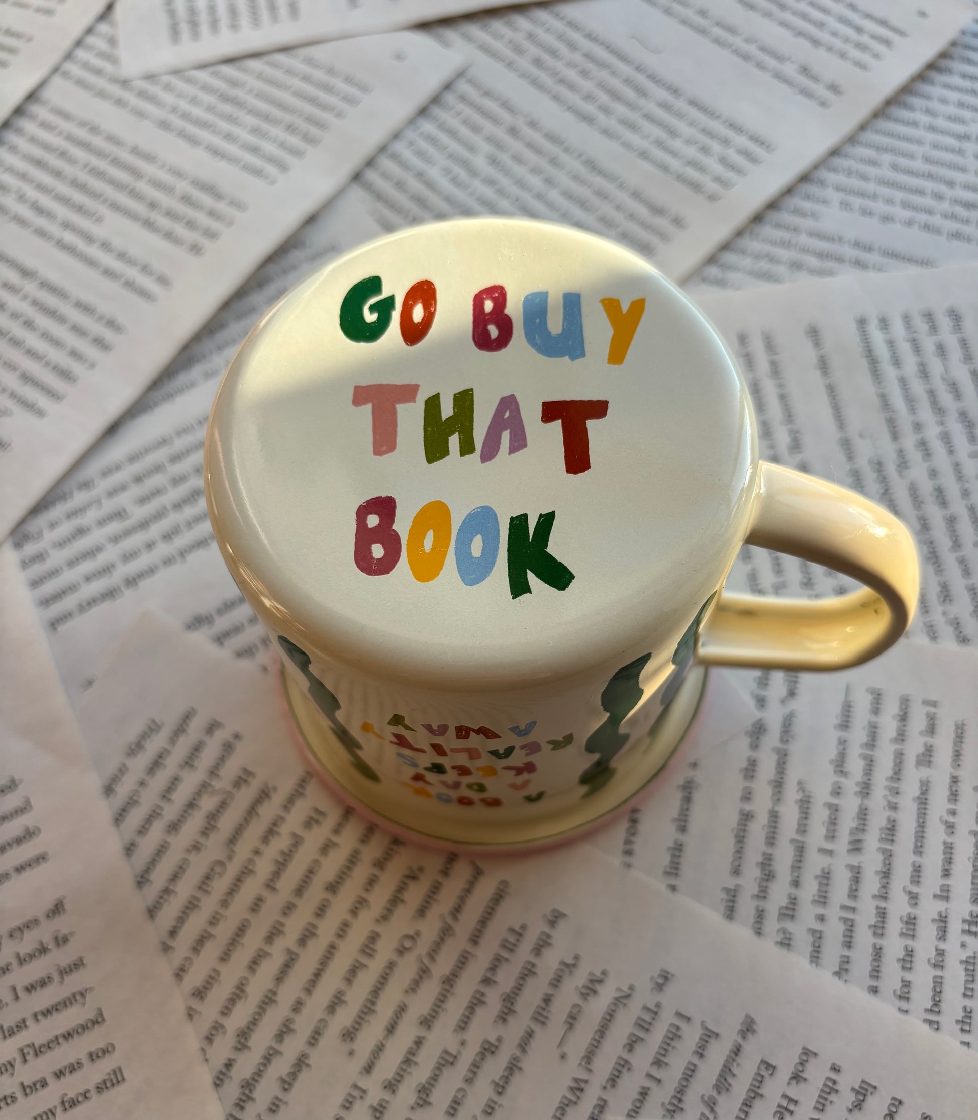 Bookish enamel mug