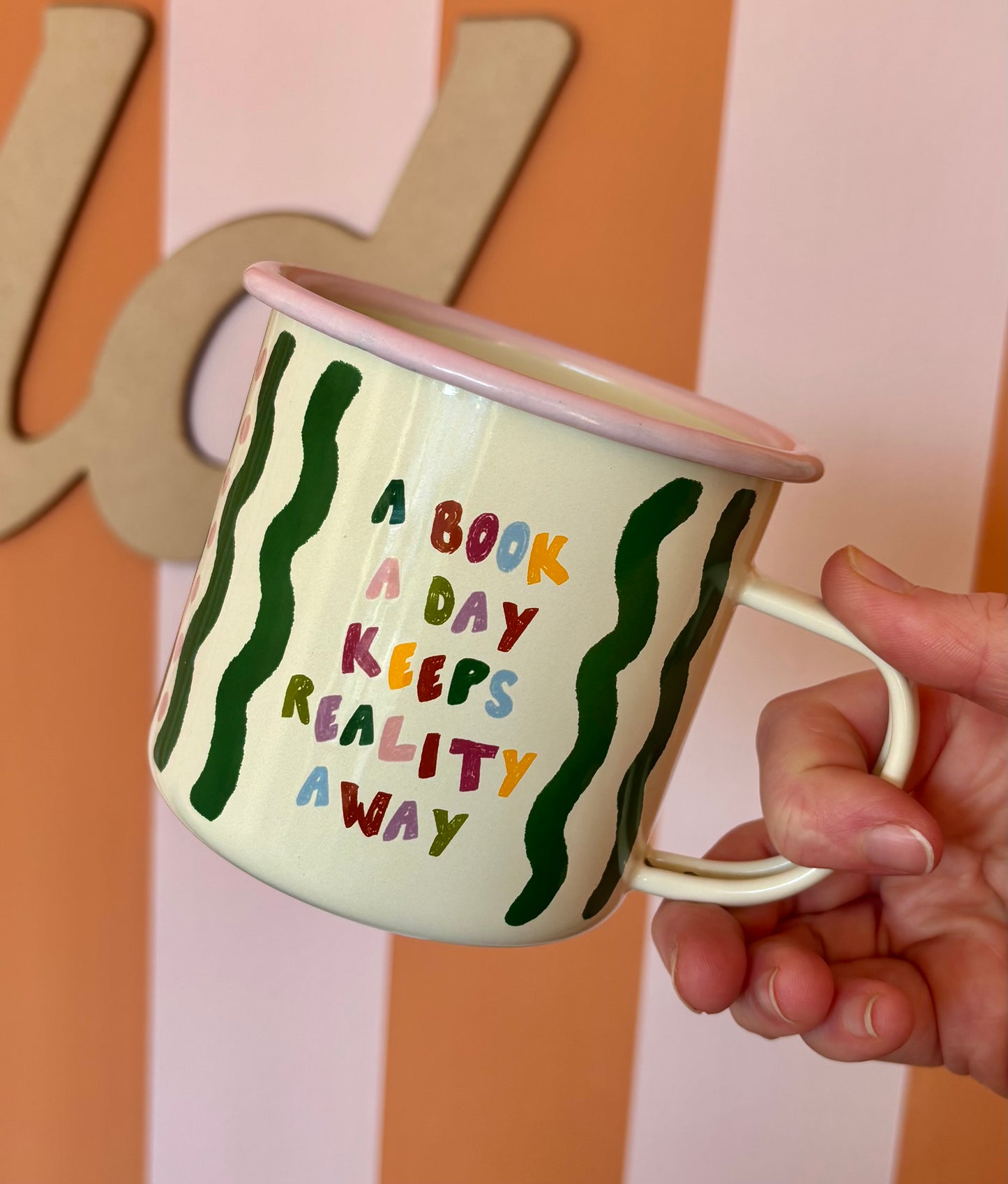 Enamel Mug | A Book A Day Keeps Reality Away