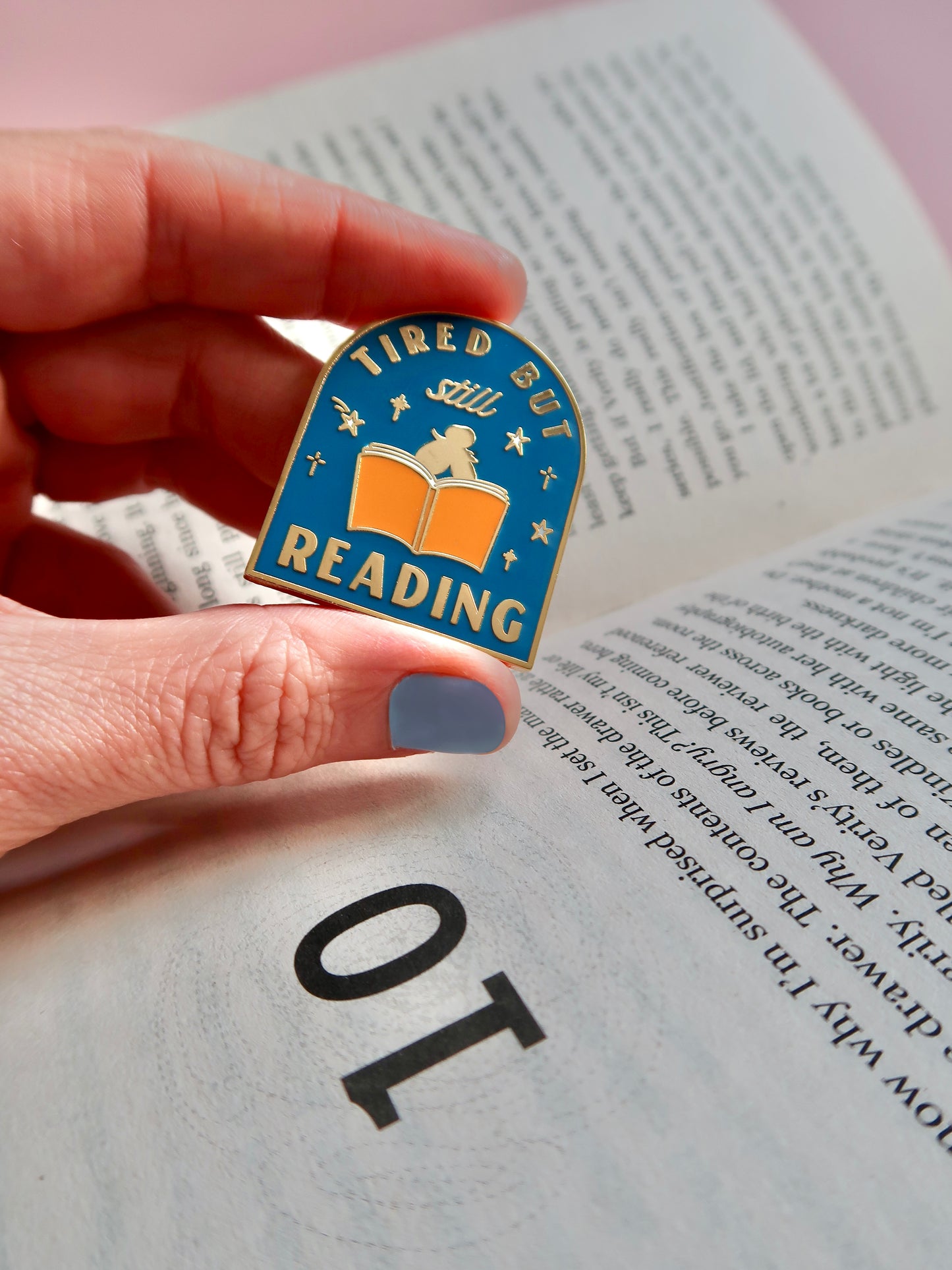 Tired But Still Reading Enamel Pin | Book Hard Enamel Pin