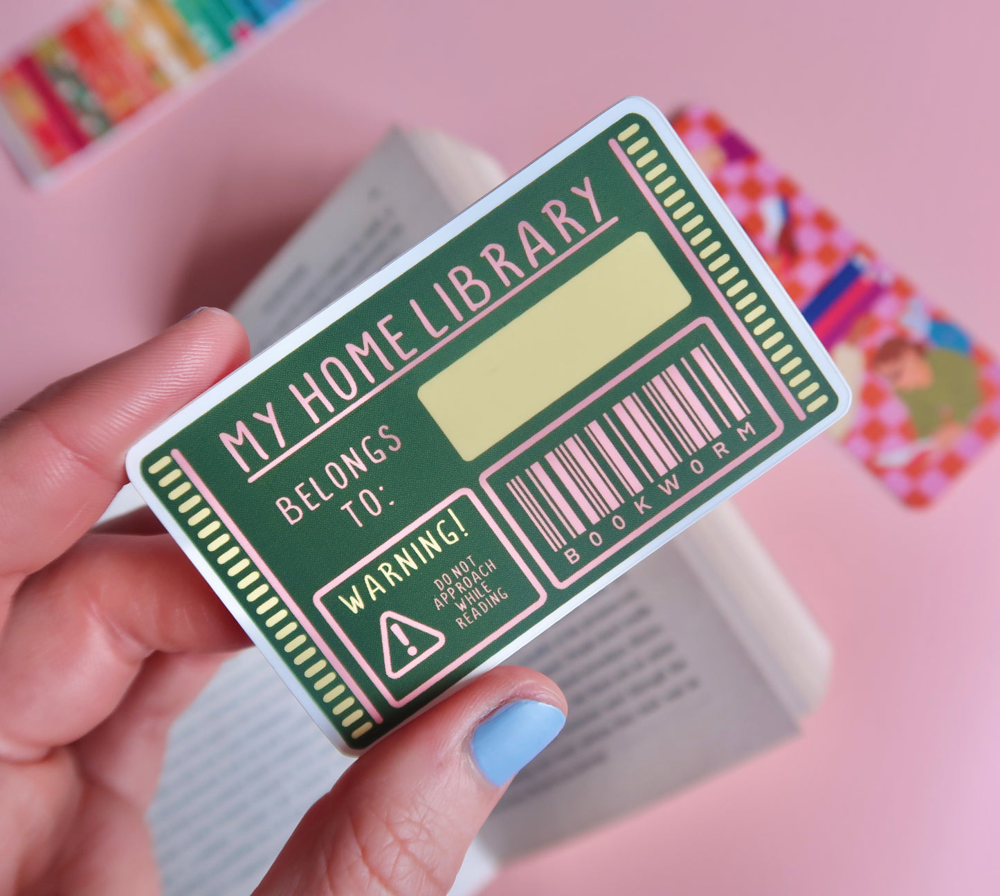 My Home Library Card Sticker | Vinyl Matte Sticker | Book Themed Sticker | Bookish Kindle Stickers