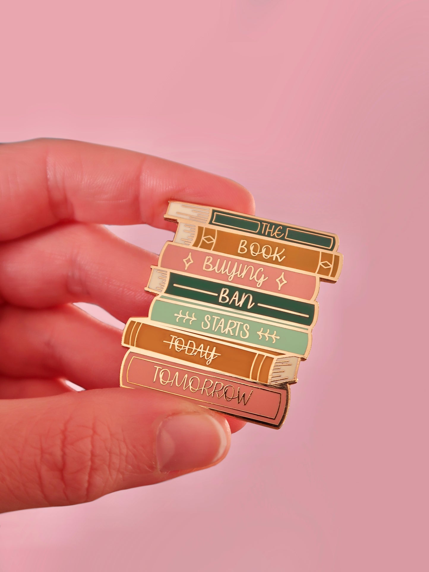 Book Buying Ban Enamel Pin | Bookish Hard Enamel Pin