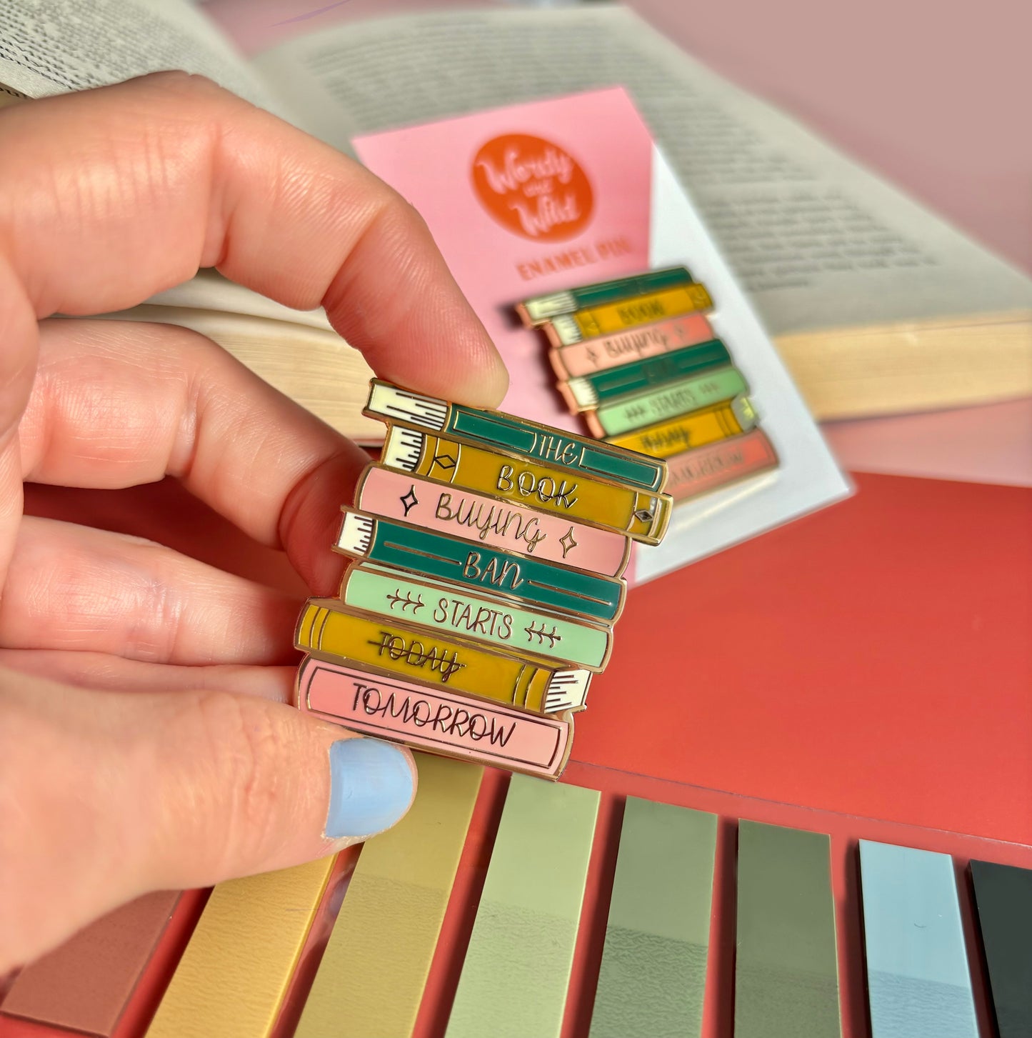 Book Buying Ban Enamel Pin | Bookish Hard Enamel Pin