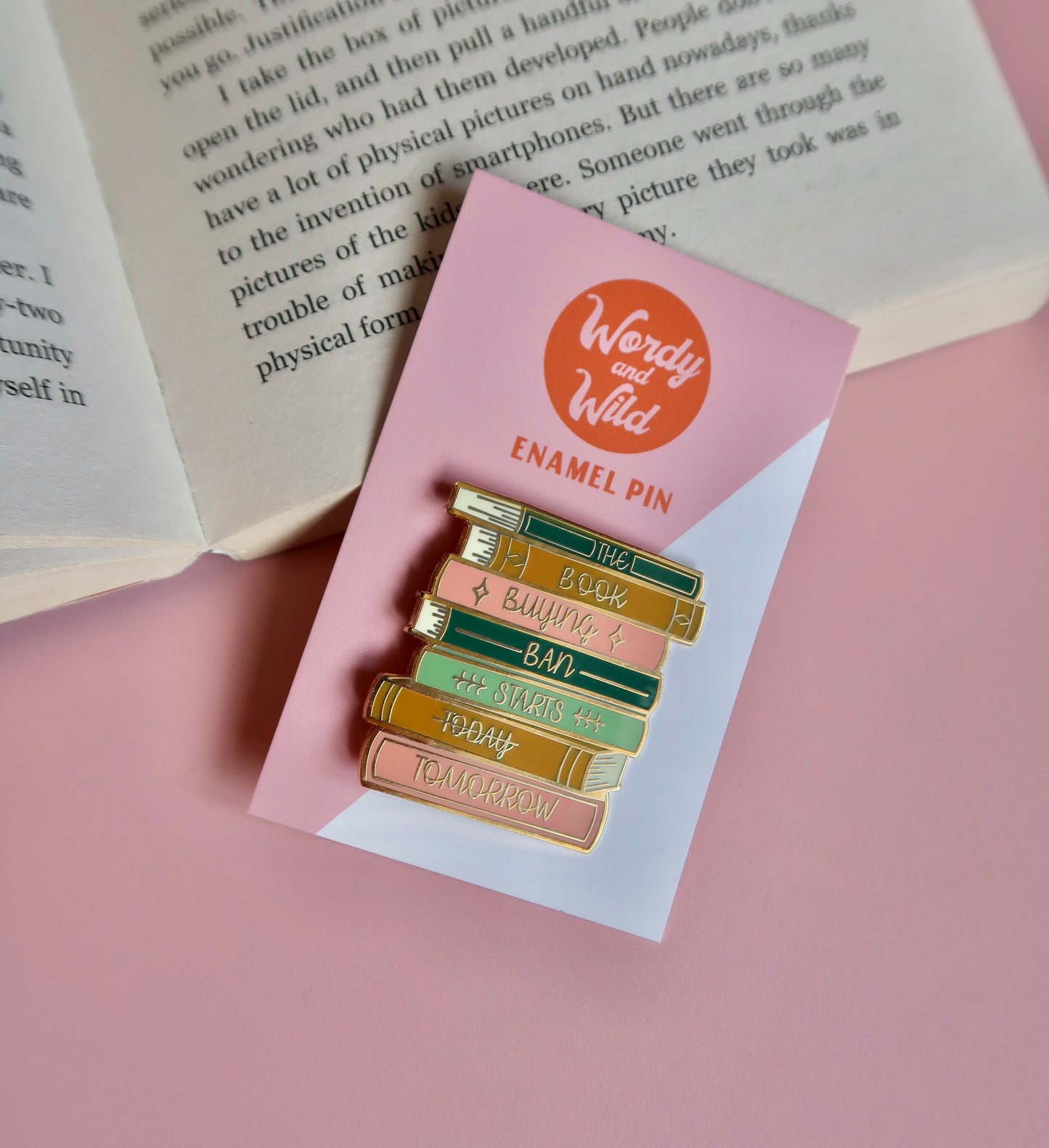 Book Buying Ban Enamel Pin | Bookish Hard Enamel Pin