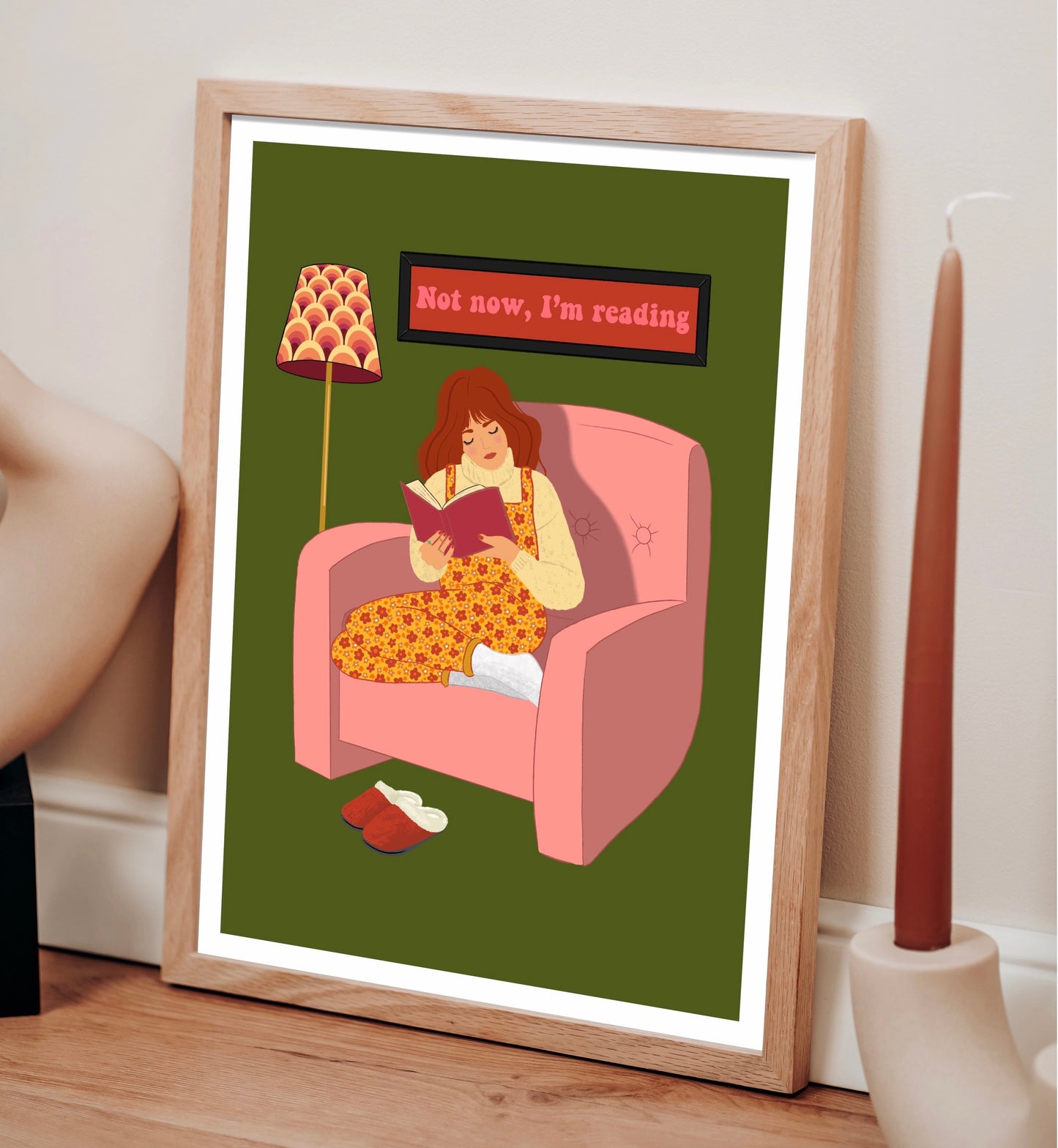 Woman Reading Print | Personalised Book Art | Bookworm | Bookish Gift | Book Lover Present | Office Print