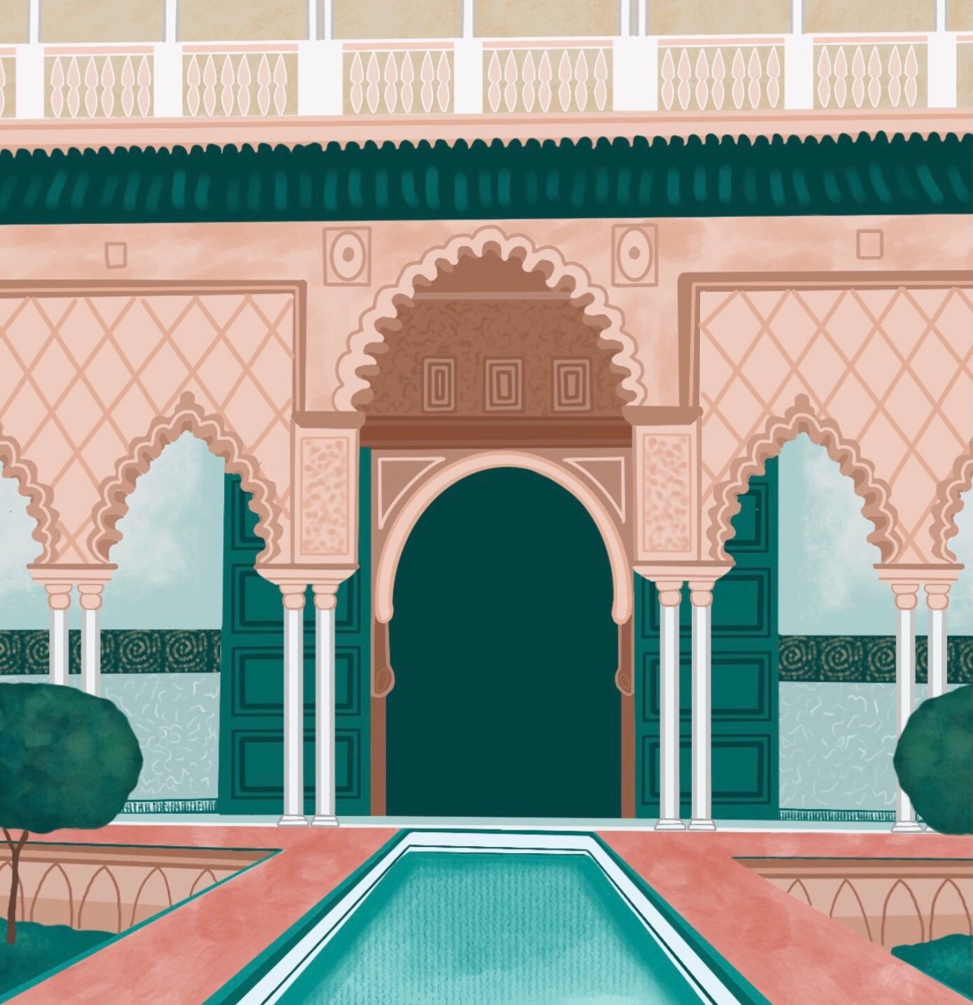 Seville Travel Print | Alcazar Palace Holiday Print | Seville Poster | Seville Art | Spain Seville |  Seville Wall Art | Destination Art