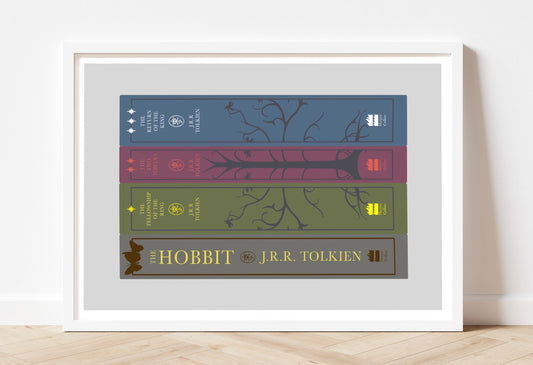 Lord Of The Rings Book Spine Print | LOTR Book Print | Lord Of The Rings Gift | Merchandise