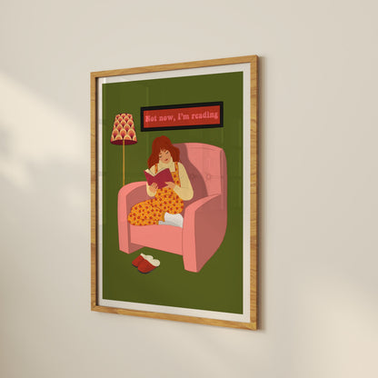 Woman Reading Print | Personalised Book Art | Bookworm | Bookish Gift | Book Lover Present | Office Print