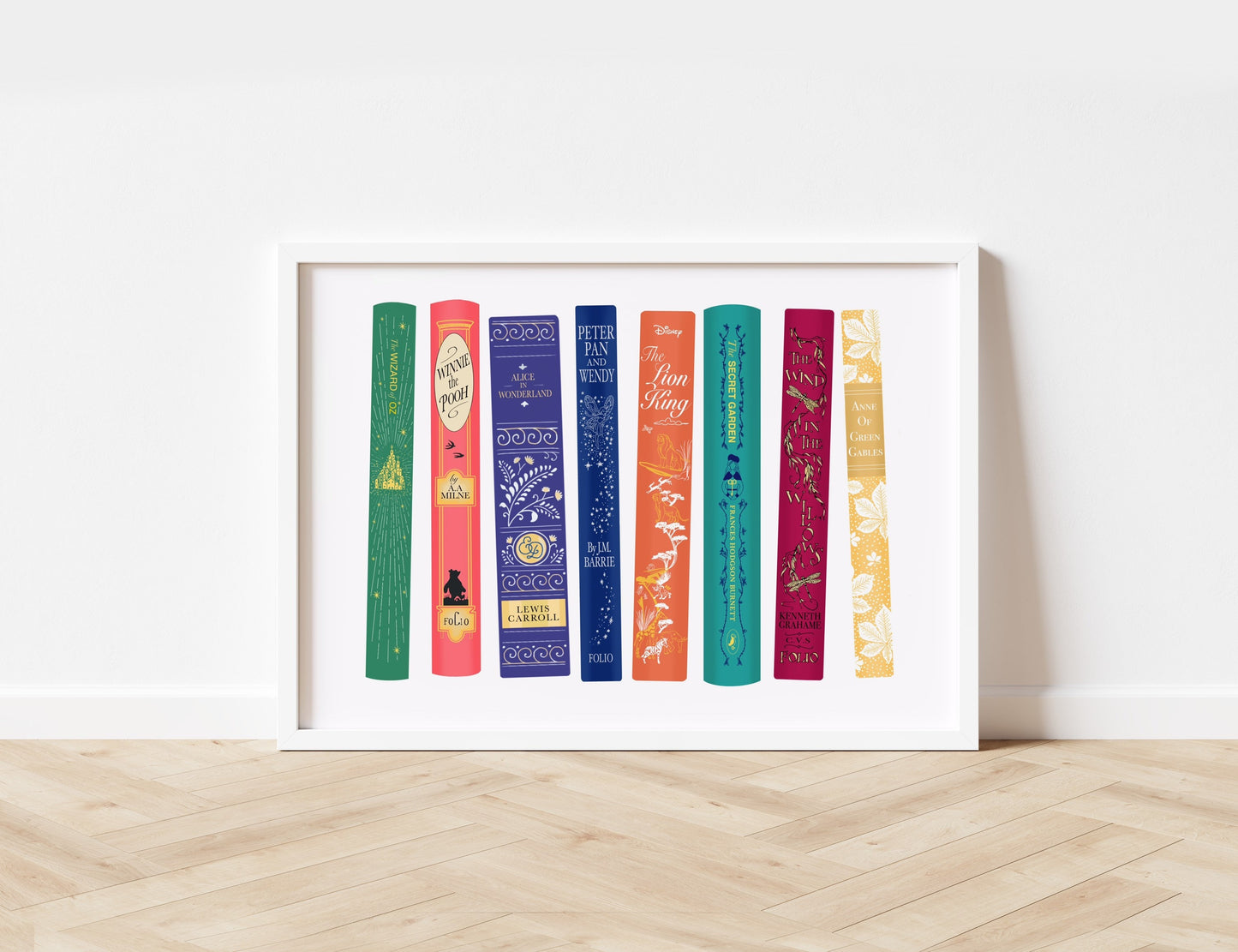 Classic Children’s Book Spines | Nursery Wall Art | Nursery Book Print | Baby Shower Gift | Children’s Book Illustration | Nursery Decor