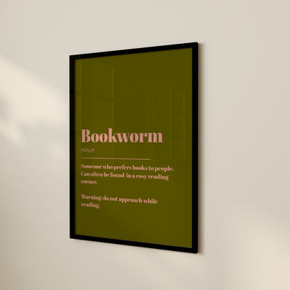 Bookworm Definition Print | Gift for Book Lover | Book Print | Bookish Gifts | Gift for Her | Office Print