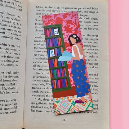 Pink Reading Bookmark | Colourful Bookmark | BFF Gift | Gift for Book Lover Bookworm | Bookmarks for Women
