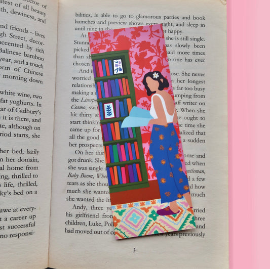 Pink Reading Bookmark | Colourful Bookmark | BFF Gift | Gift for Book Lover Bookworm | Bookmarks for Women