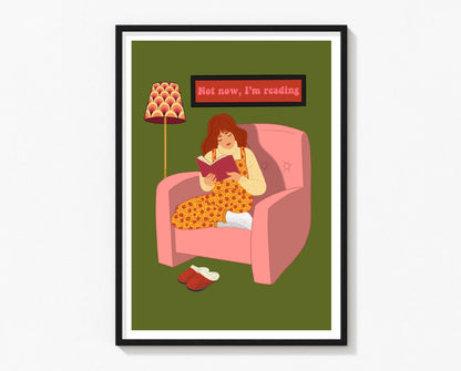 Woman Reading Print | Personalised Book Art | Bookworm | Bookish Gift | Book Lover Present | Office Print