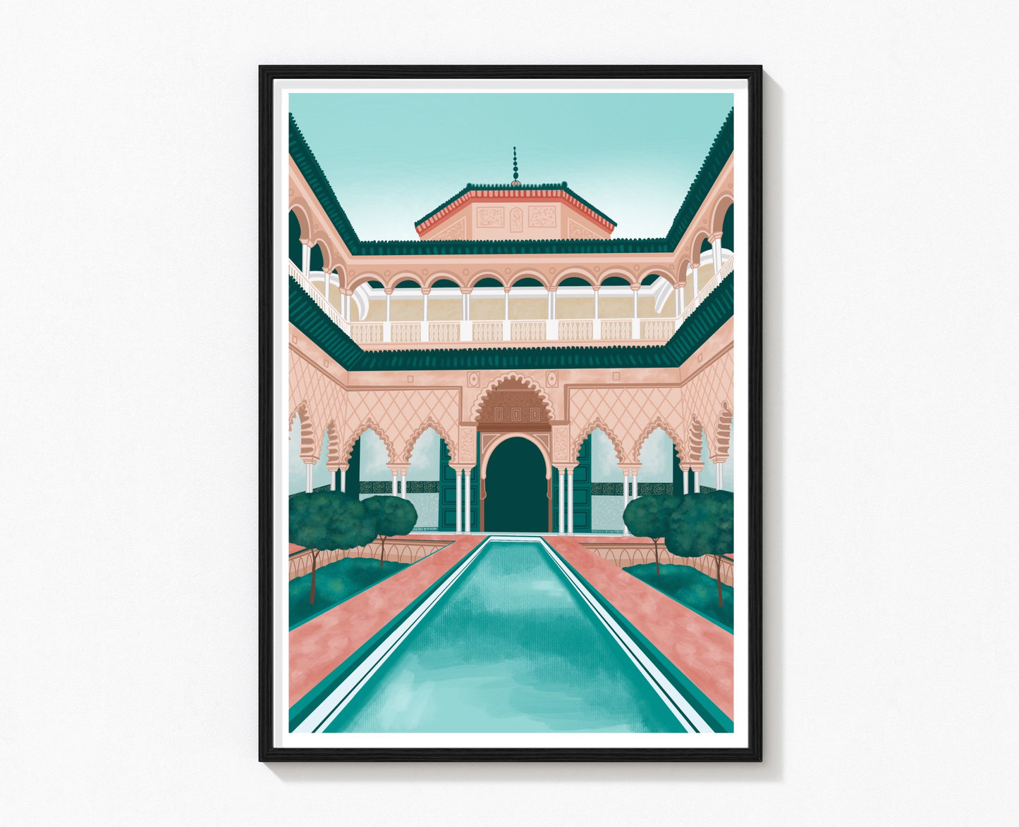 Seville Travel Print | Alcazar Palace Holiday Print | Seville Poster | Seville Art | Spain Seville |  Seville Wall Art | Destination Art