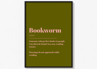 Bookworm Definition Print | Gift for Book Lover | Book Print | Bookish Gifts | Gift for Her | Office Print