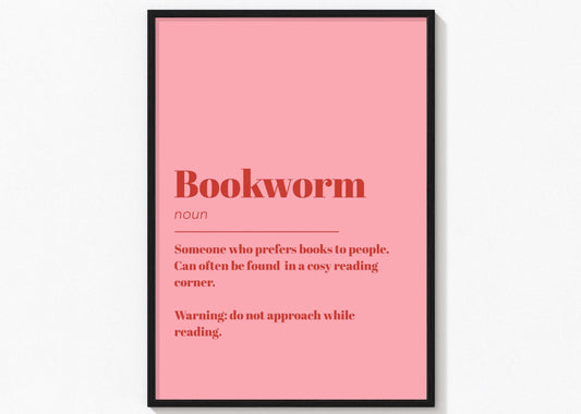 Bookworm Definition Print | Gift for Book Lover | Book Print | Bookish Gifts | Gift for Her | Office Print